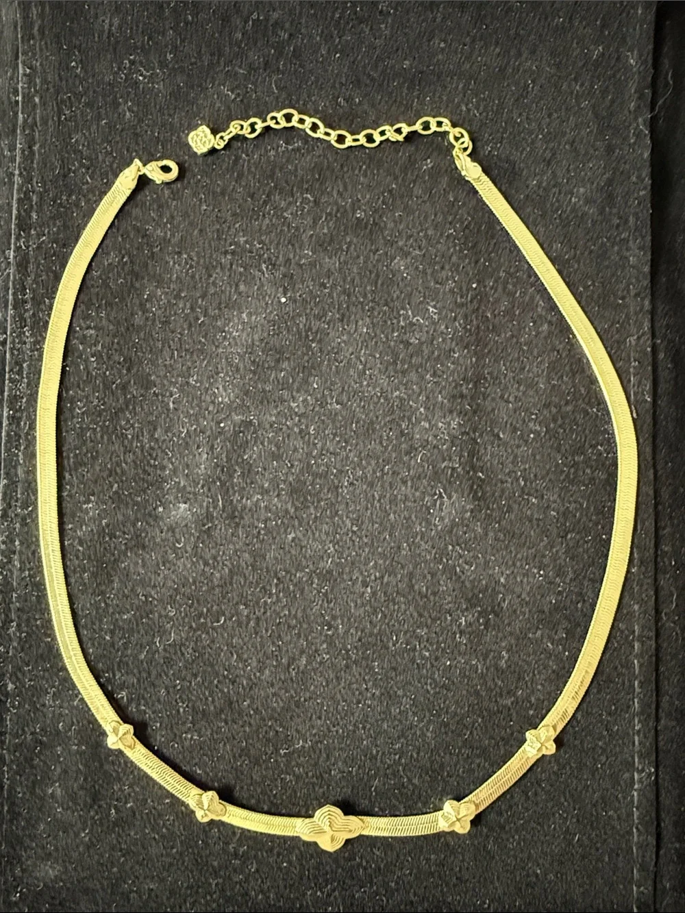 Gold Floral Accent Choker Necklace - Women Jewelry - Picture 1 of 3